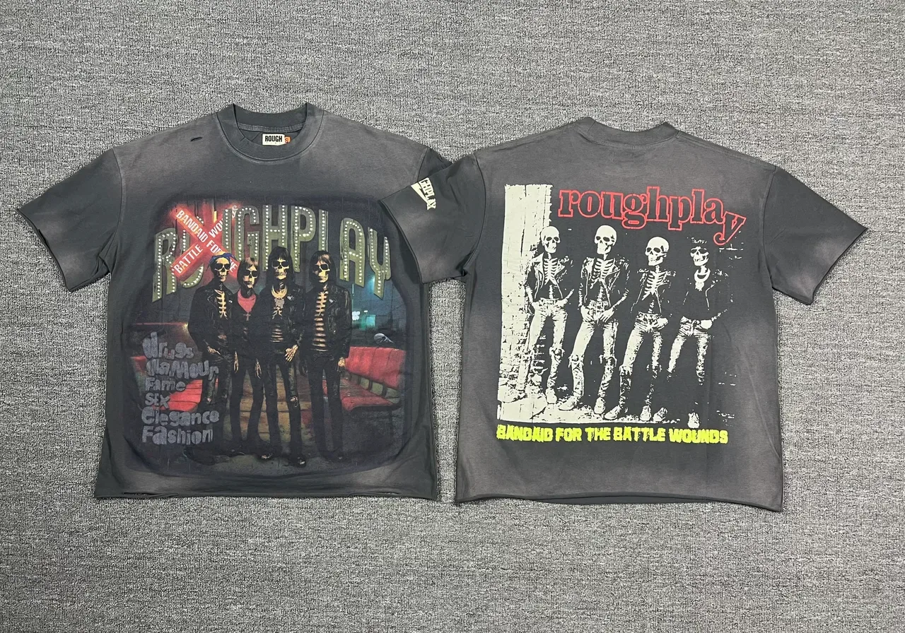 ROUGH Distressed Graphic-Print Oversized T-Shirt 13