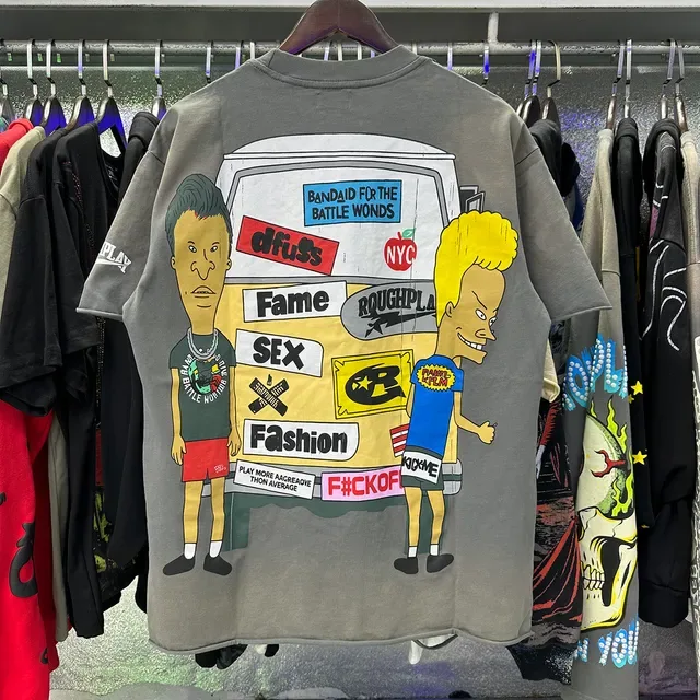 ROUGH Graphic-Print Distressed Oversized T-Shirt 6