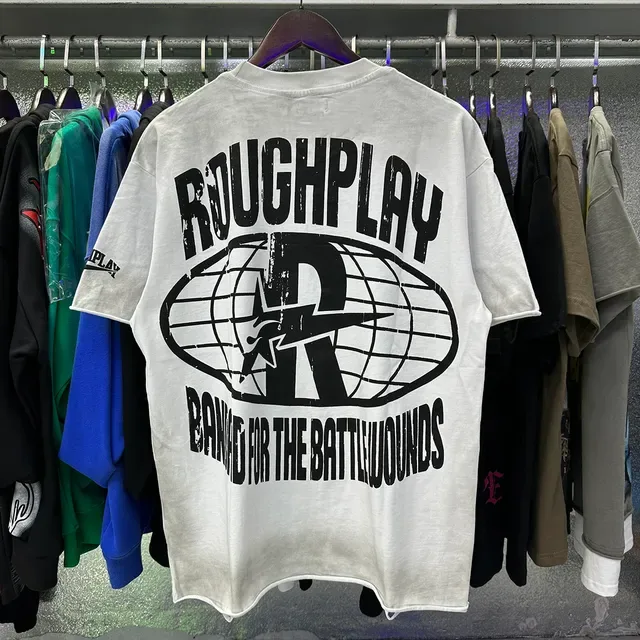 ROUGH White Multicolor Oversized Fit Rhinestone-Embellished Graphic T-Shirt 5