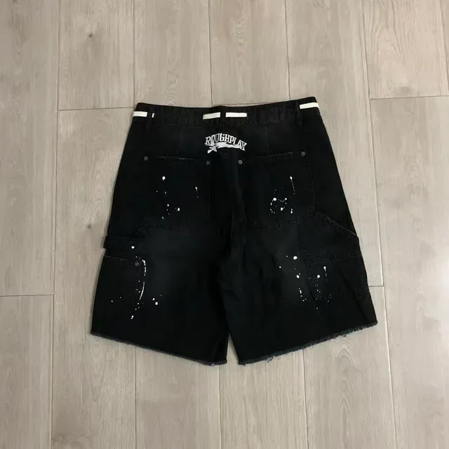 Roughalay Arch Logo Distressed Cargo Shorts 23
