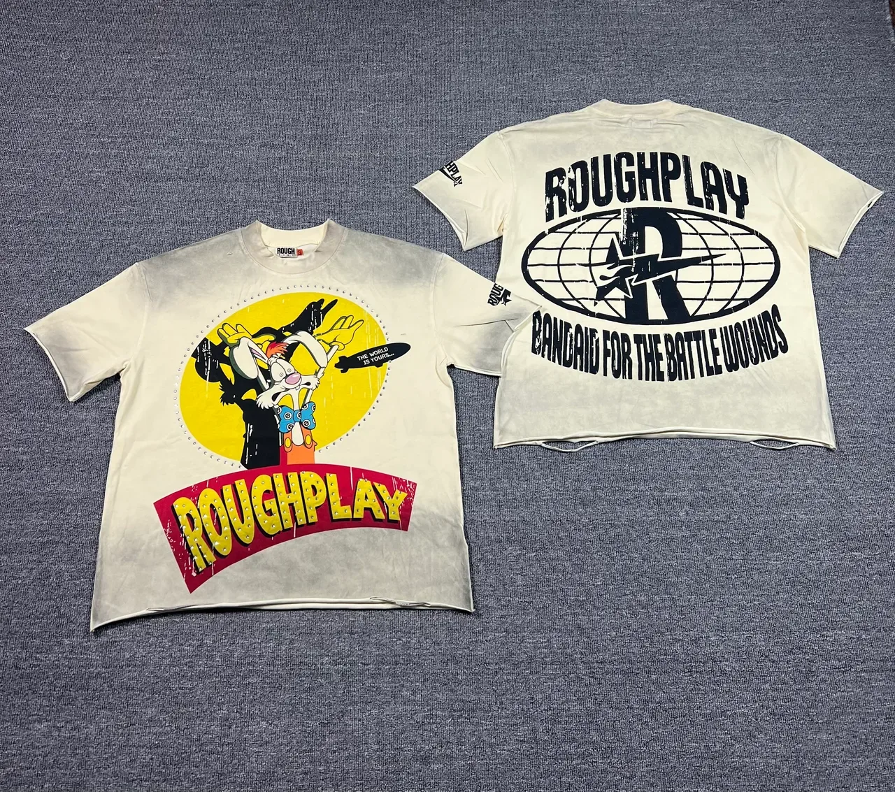 Roughplay Acid-Wash Graphic Print T-Shirt 4