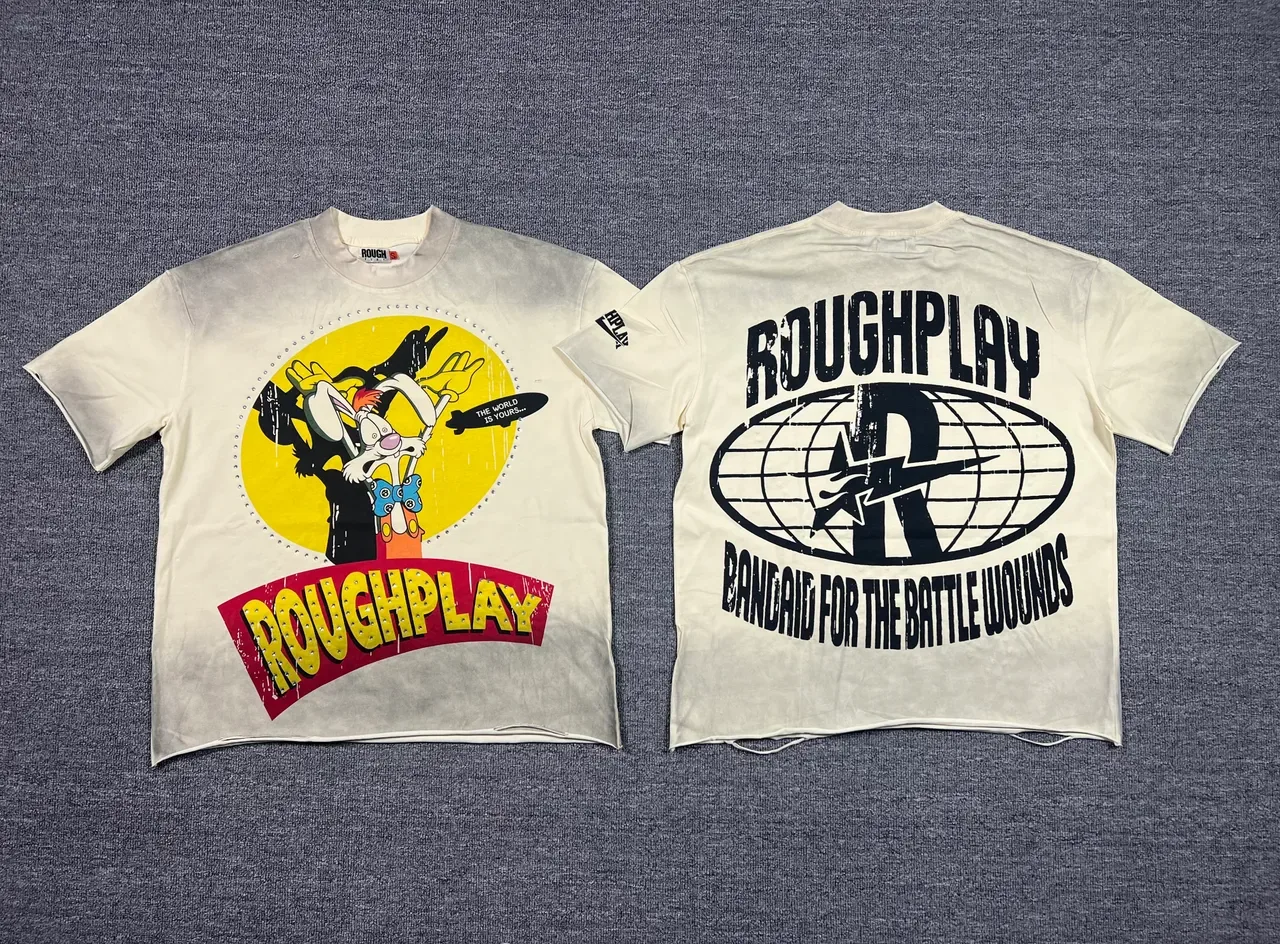 Roughplay Acid-Wash Graphic Print T-Shirt 7