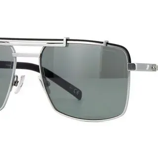 Silver and Black Aviator-Style Double Bridge Sunglasses