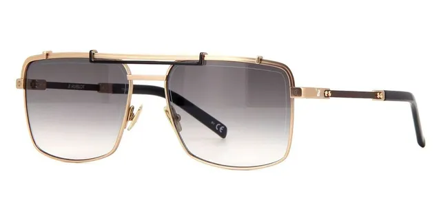 Silver and Black Aviator-Style Double Bridge Sunglasses 3