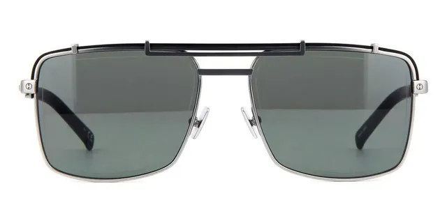 Silver and Black Aviator-Style Double Bridge Sunglasses 6