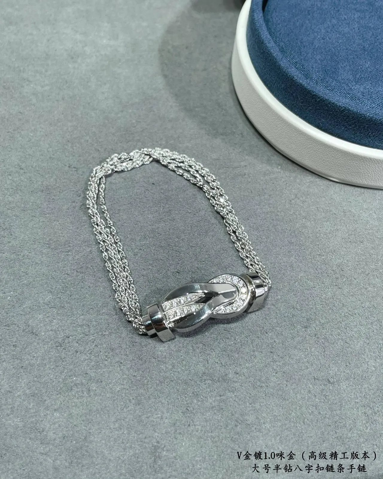 Silver and Gold Crystal Knot Clasp Mesh Chain Bracelets 9