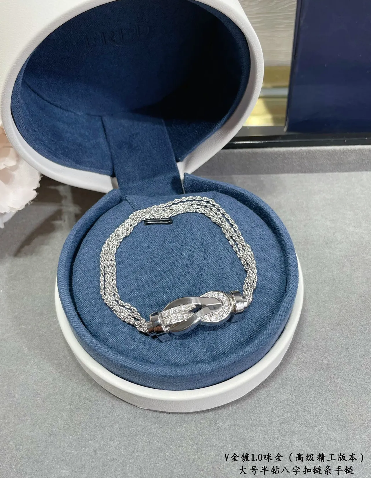 Silver and Gold Crystal Knot Clasp Mesh Chain Bracelets 5