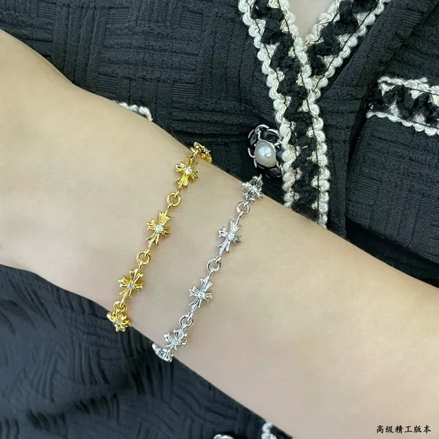Silver and Gold Star Motif Chain Bracelets 10