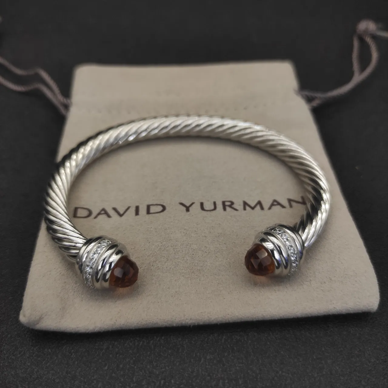 Silver Burgundy Twisted Cable Faceted Red Gemstone Terminals Bracelet 4