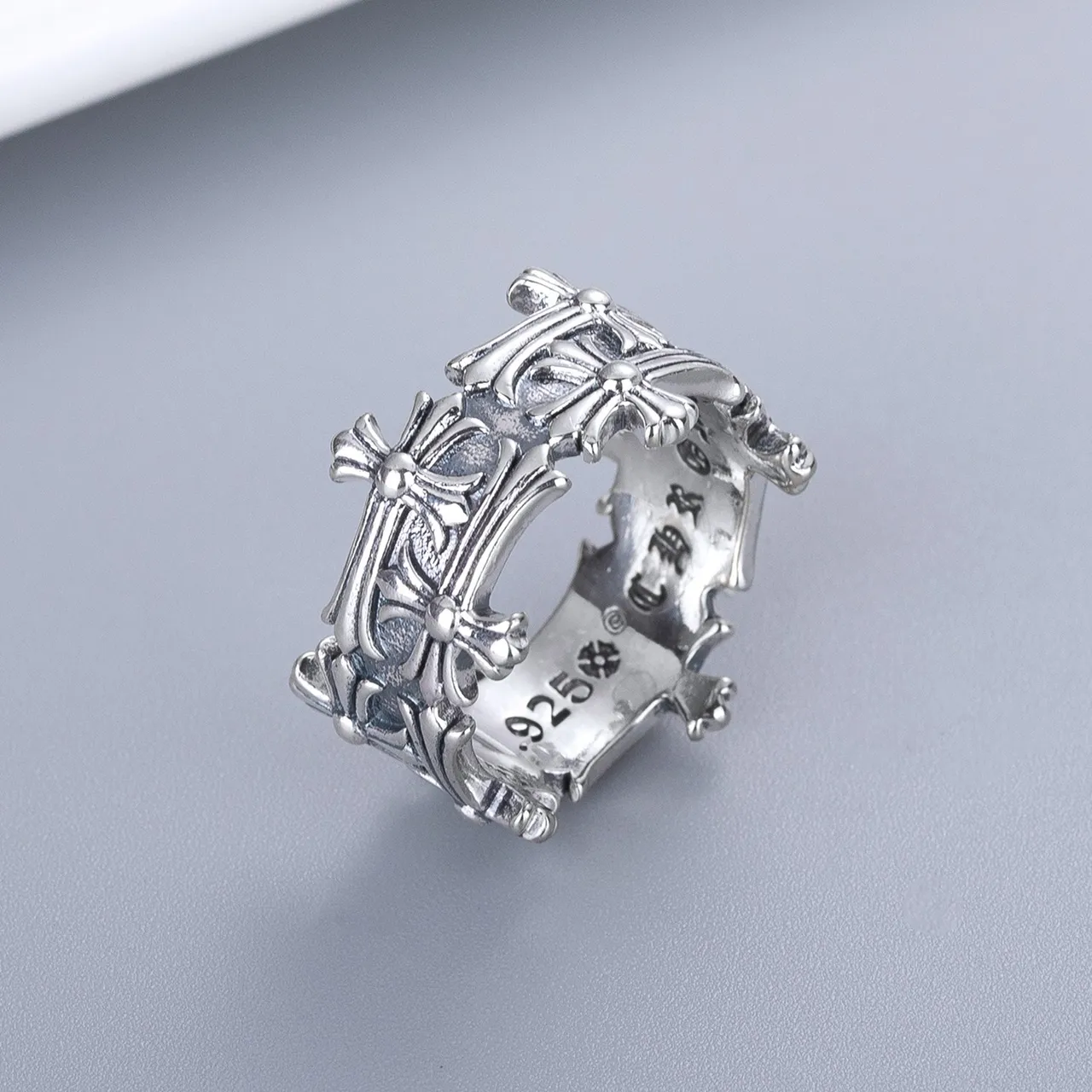 Silver Cross Motif Openwork Bracelet 6