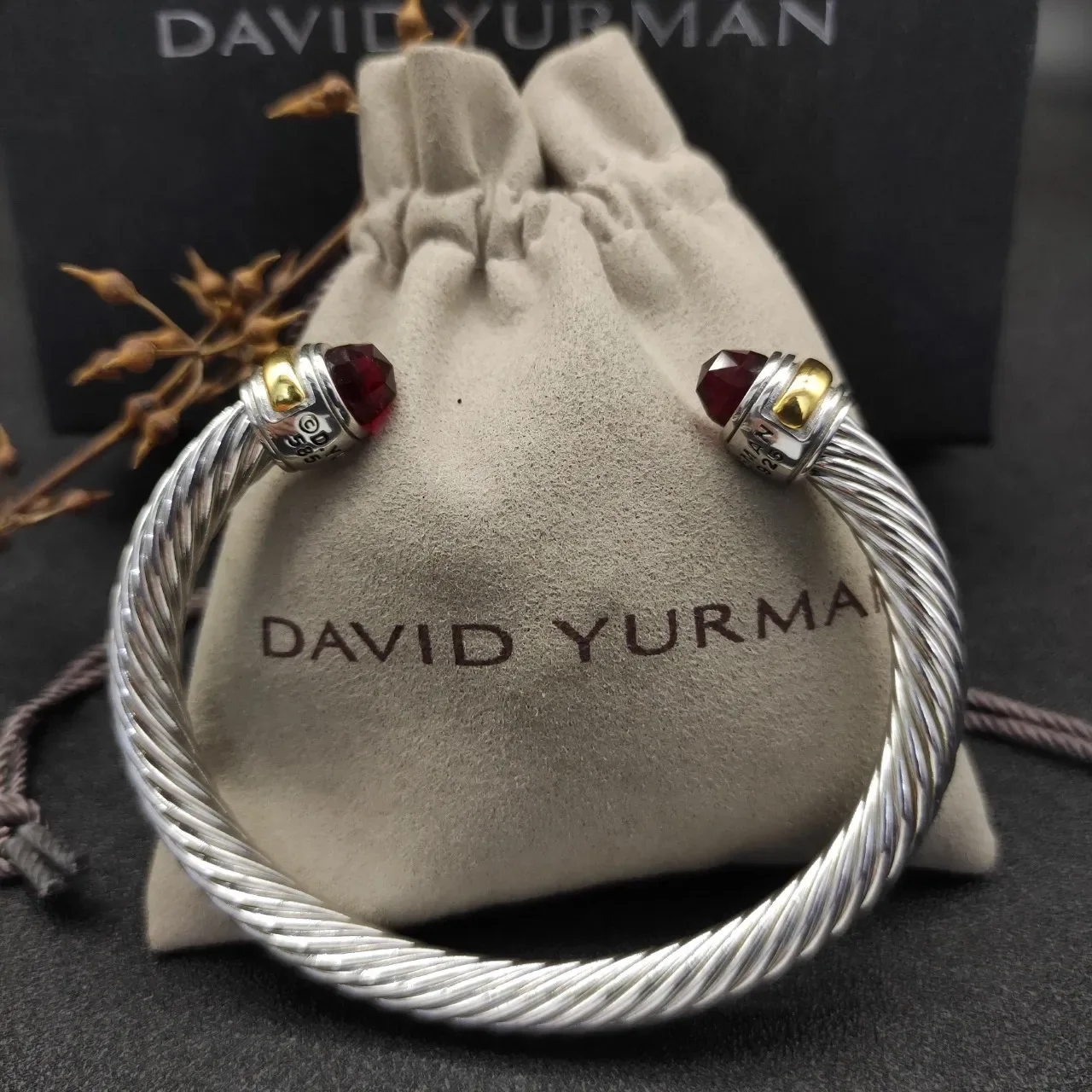 Silver Gold Twisted Cable Cuff Bracelet 5