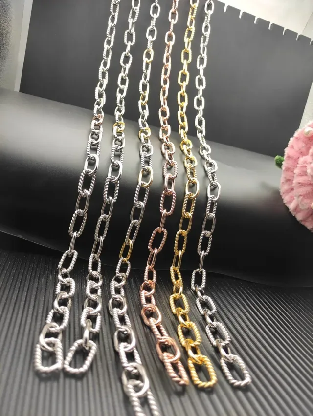 Silver Gold Twisted-Link And Alternating Chain Metallic Finish Necklace 9