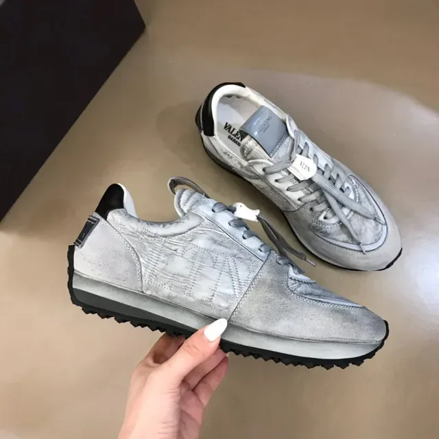 Silver-Gray Textured Retro Runner Lifestyle Sneakers 6