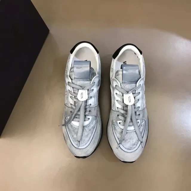 Silver-Gray Textured Retro Runner Lifestyle Sneakers 9