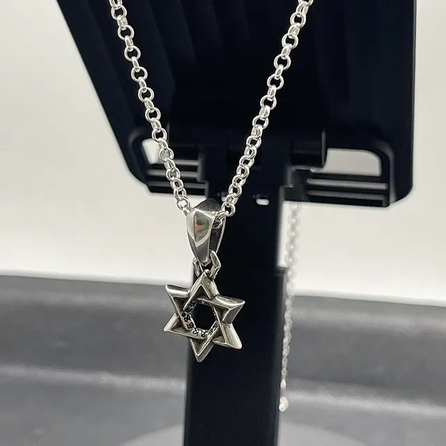 Silver Star of David Pendant Necklace 3