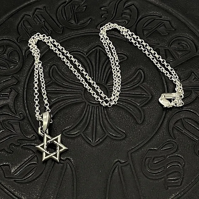Silver Star of David Pendant Necklace 5