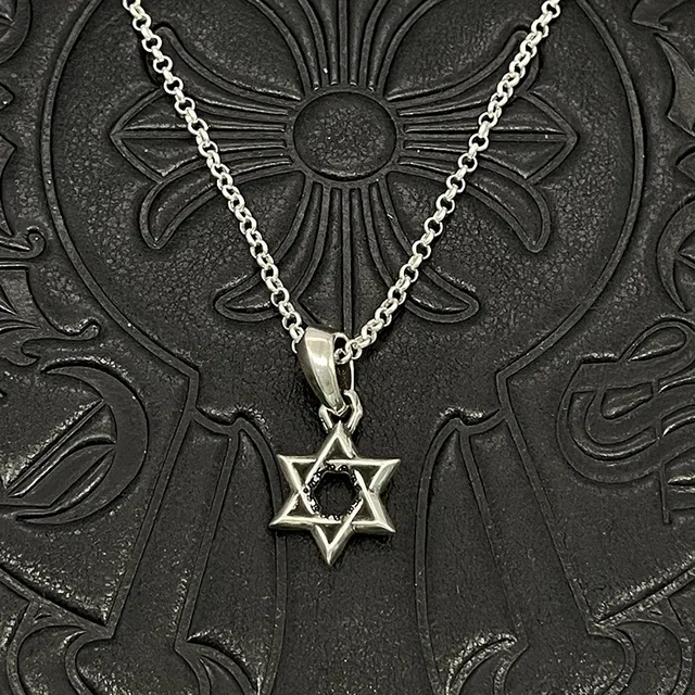 Silver Star of David Pendant Necklace 6