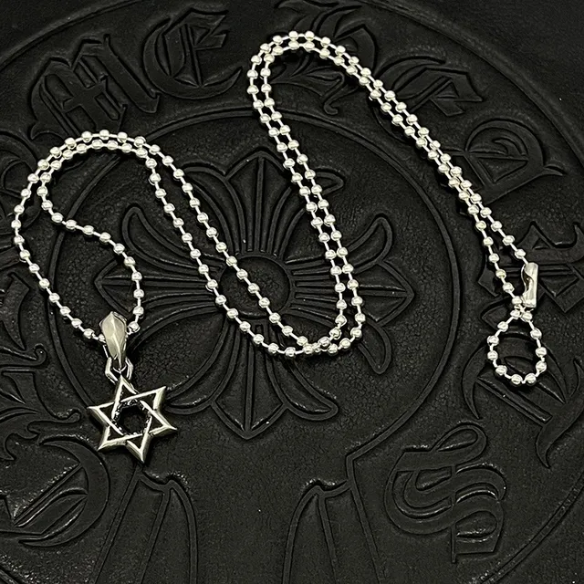 Silver Star of David Pendant Necklace 7