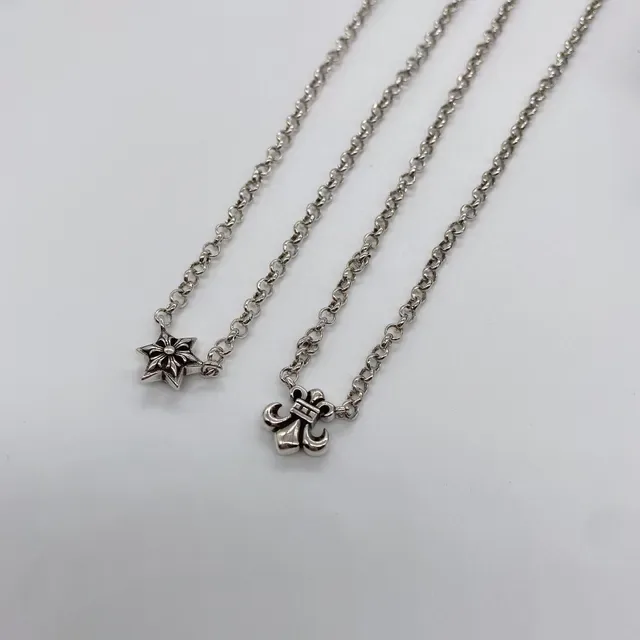 Silver-Tone Fleur-de-Lis and Star Pendant Necklaces 4