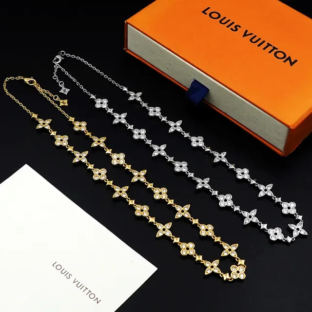 Silver-Tone Floral and Star Motif Pavé Crystal Necklace 4