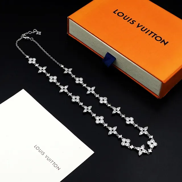 Silver-Tone Floral and Star Motif Pavé Crystal Necklace 6