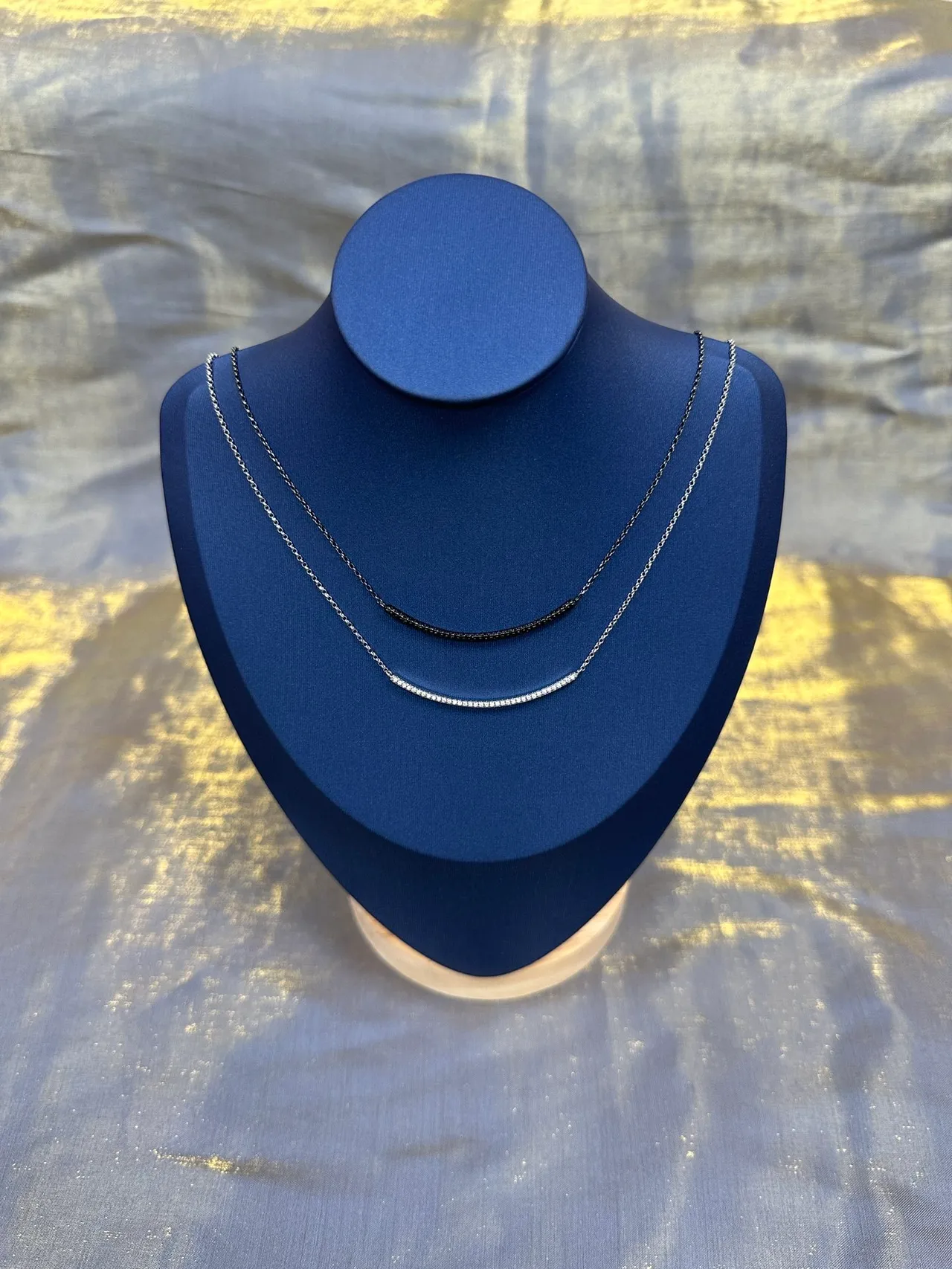 Silver-Tone Pavé Bar Pendant Necklace 8