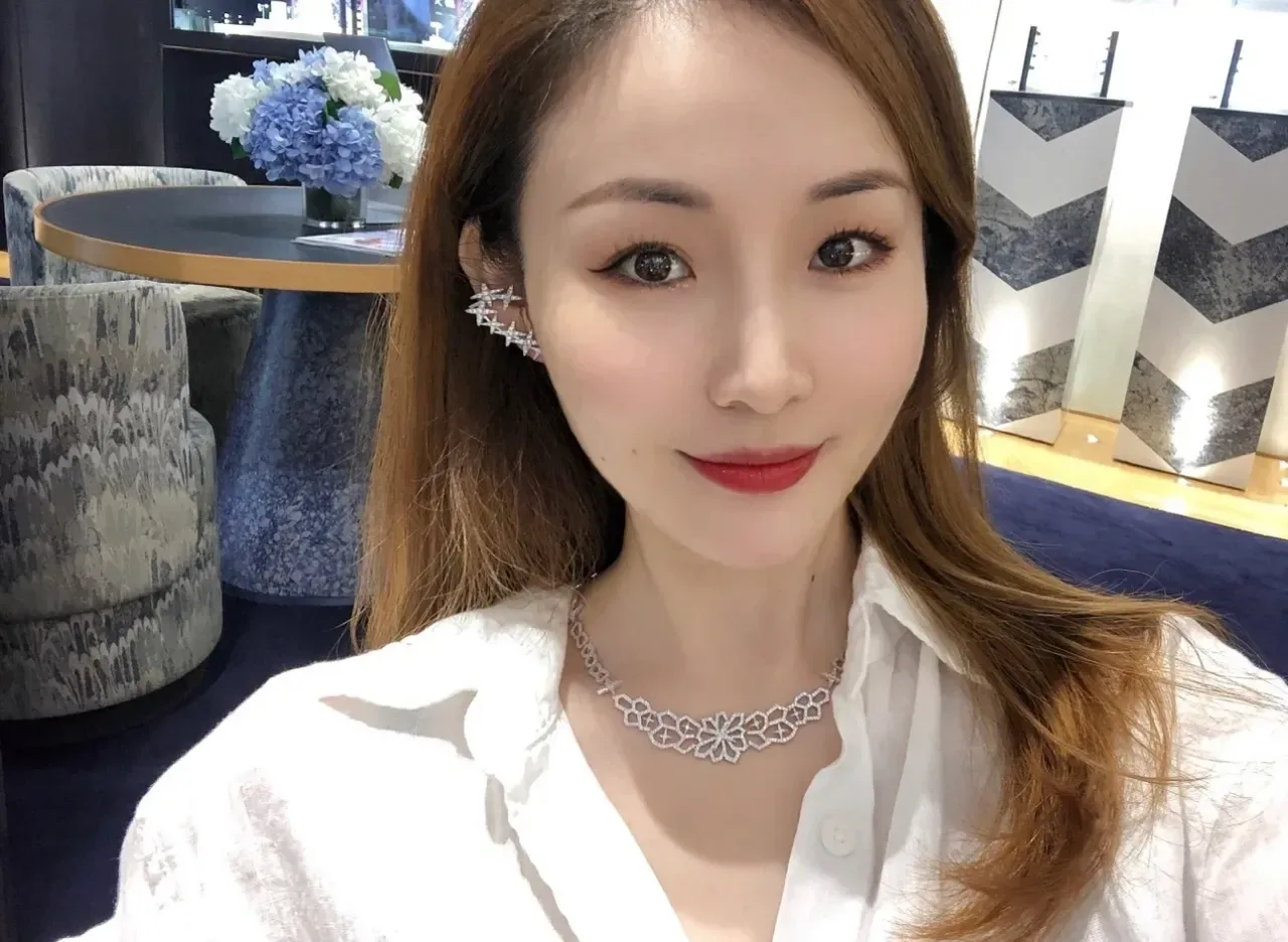 Silver-Tone Pavé Floral Bib Necklace 2
