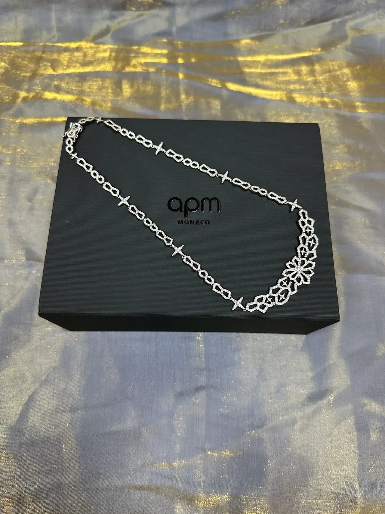 Silver-Tone Pavé Floral Bib Necklace 4