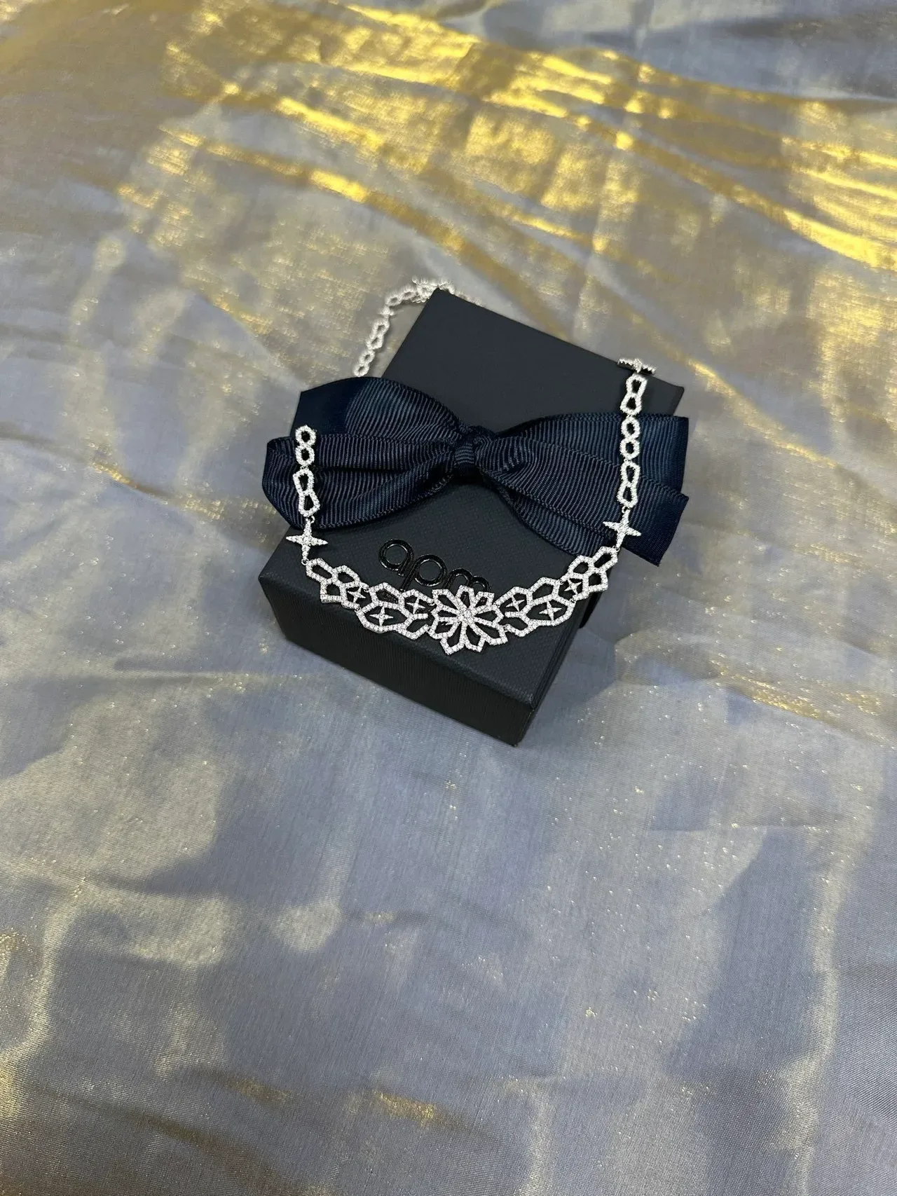 Silver-Tone Pavé Floral Bib Necklace 5