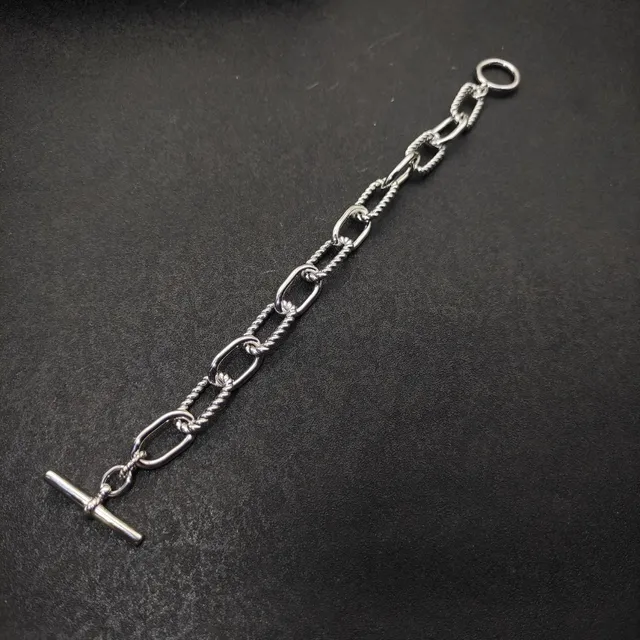 Silver-Tone Rope-Link Toggle Clasp Bracelet 6