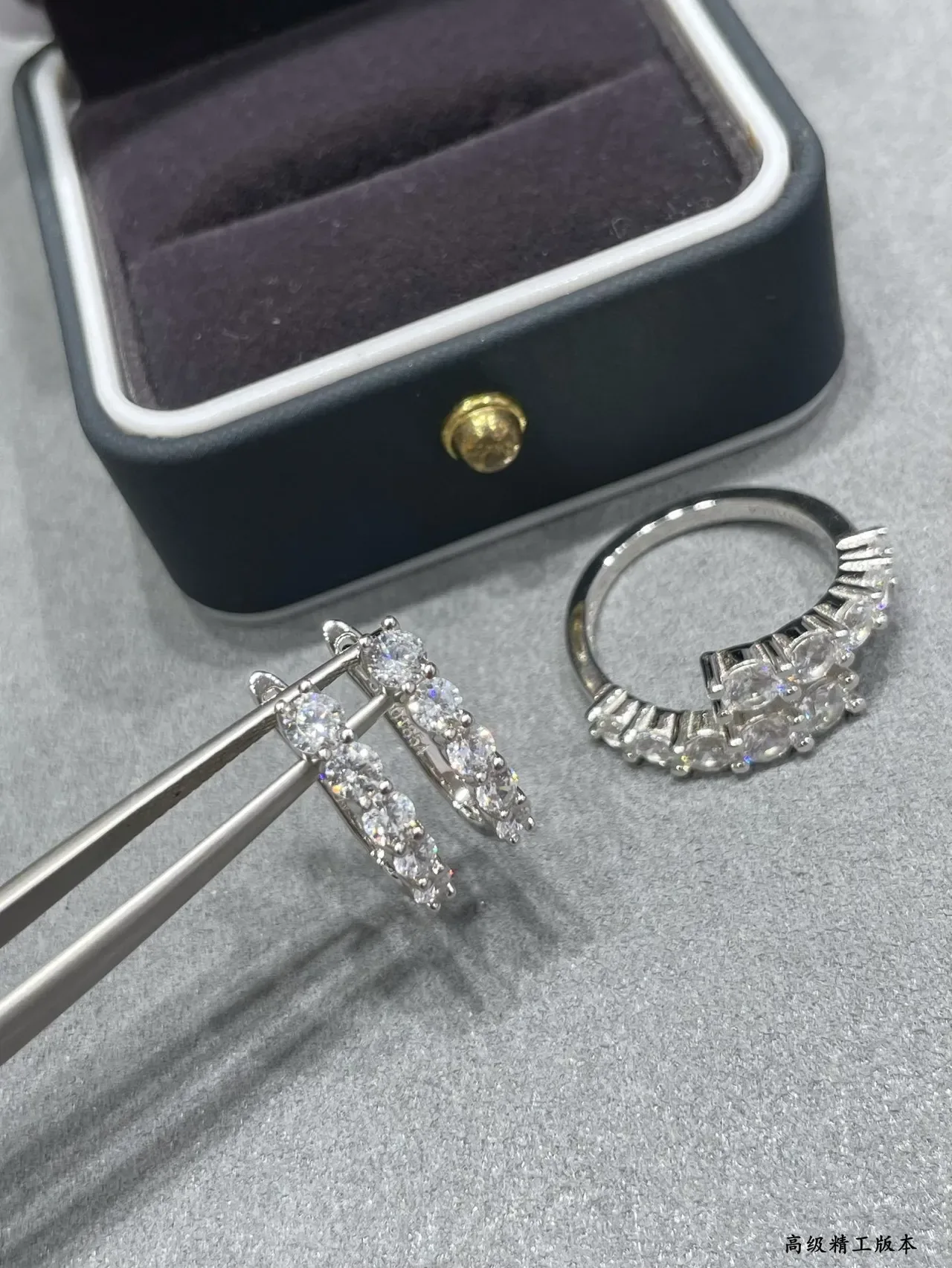 Silver-Toned Channel-Set Multi-Stone Hinged Hoop Earrings 3