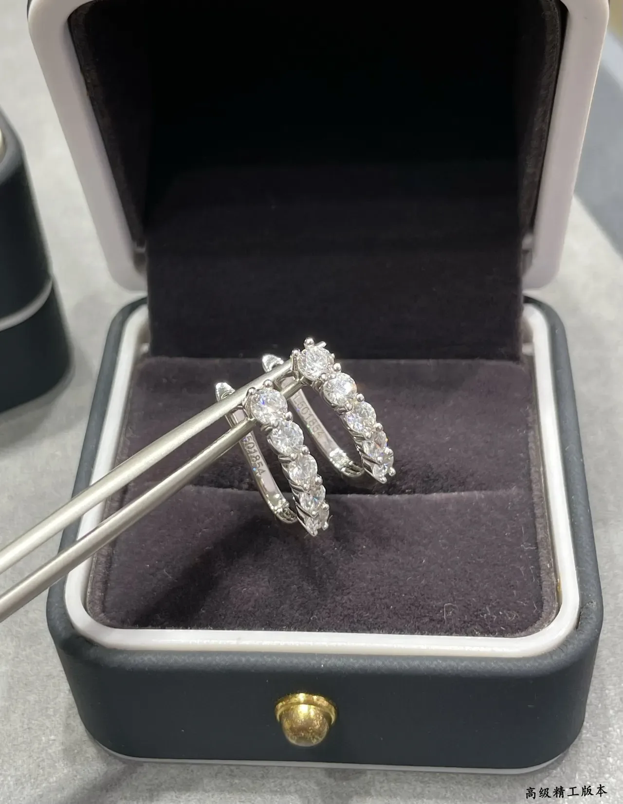 Silver-Toned Channel-Set Multi-Stone Hinged Hoop Earrings 5