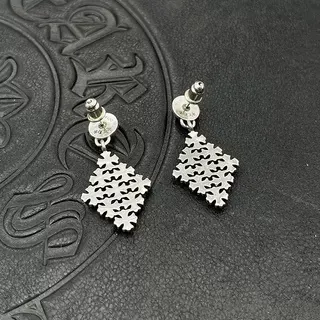 Silver-Toned Floral Starburst Diamond Dangle Earrings 3