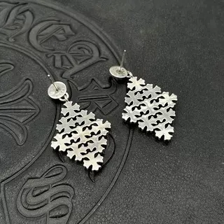 Silver-Toned Floral Starburst Diamond Dangle Earrings 6