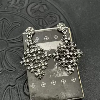 Silver-Toned Floral Starburst Diamond Dangle Earrings 8