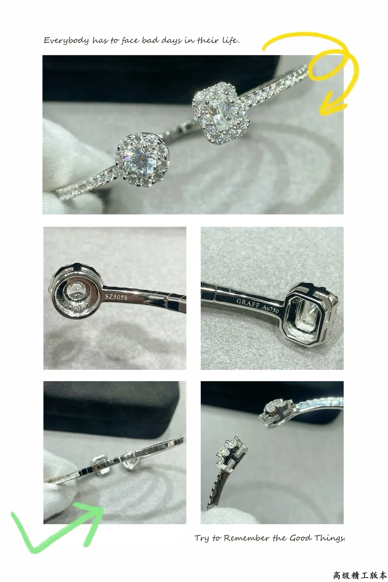 Silver Transparent Pavé-Set Open-Cuff Bangle Bracelet 2