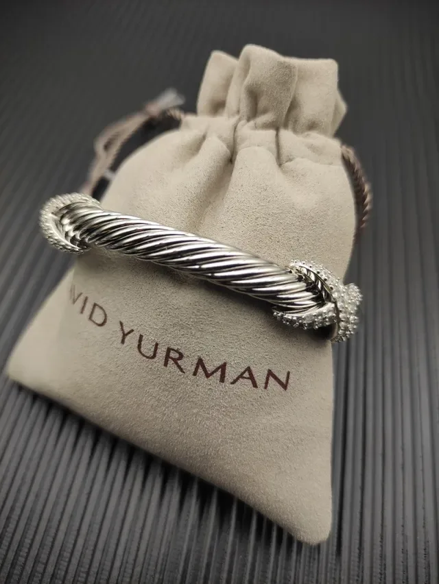 Silver Twisted Rope Cable Pavé-Set Stone Accents Bracelet 3