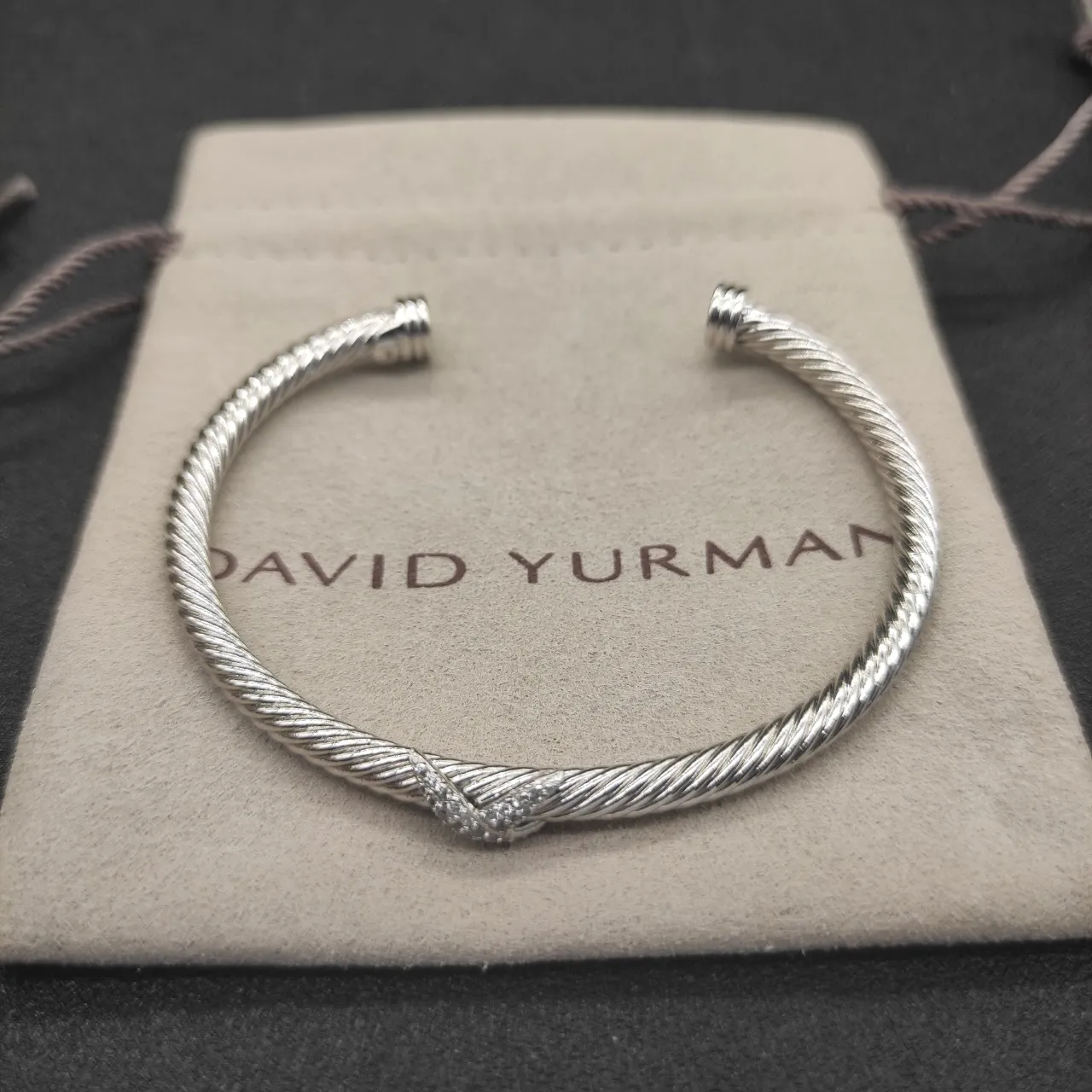 Silver Twisted Rope Open Cuff Bracelet 5