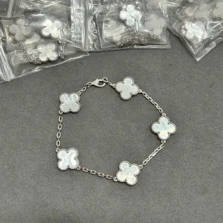 سوار سلاسل فضية بيضاء خمسة نقشات كلفر