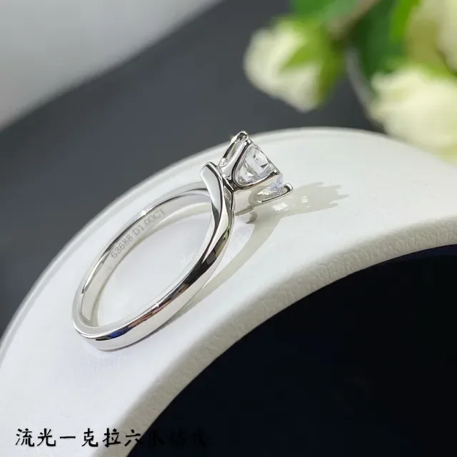 Six-Prong Solitaire Round Brilliant-Cut Stone Ring 4