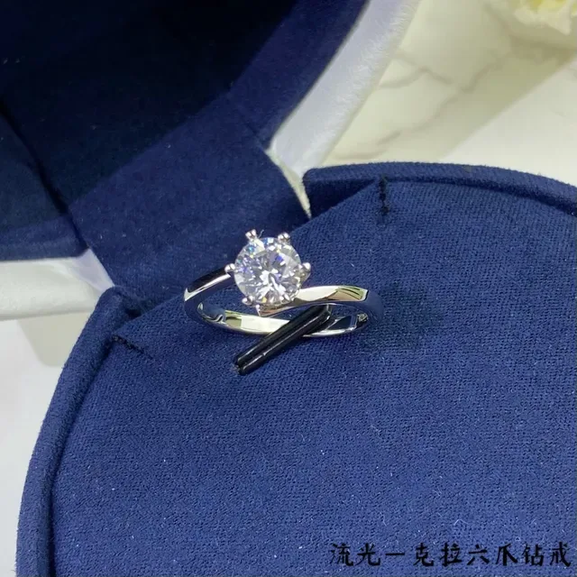 Six-Prong Solitaire Round Brilliant-Cut Stone Ring 9