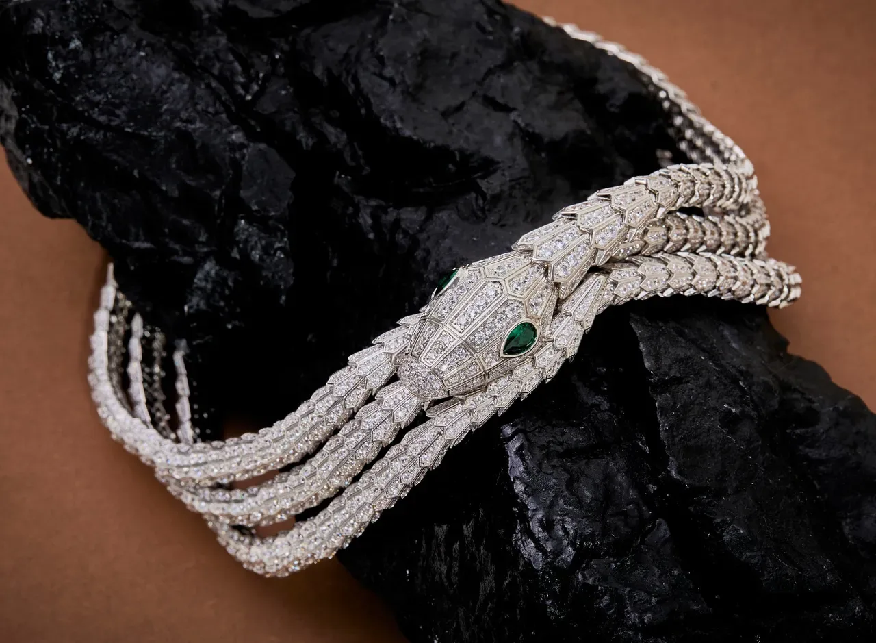Snake-Head Pavé-Set Multi-Strand Coiled Necklace 7