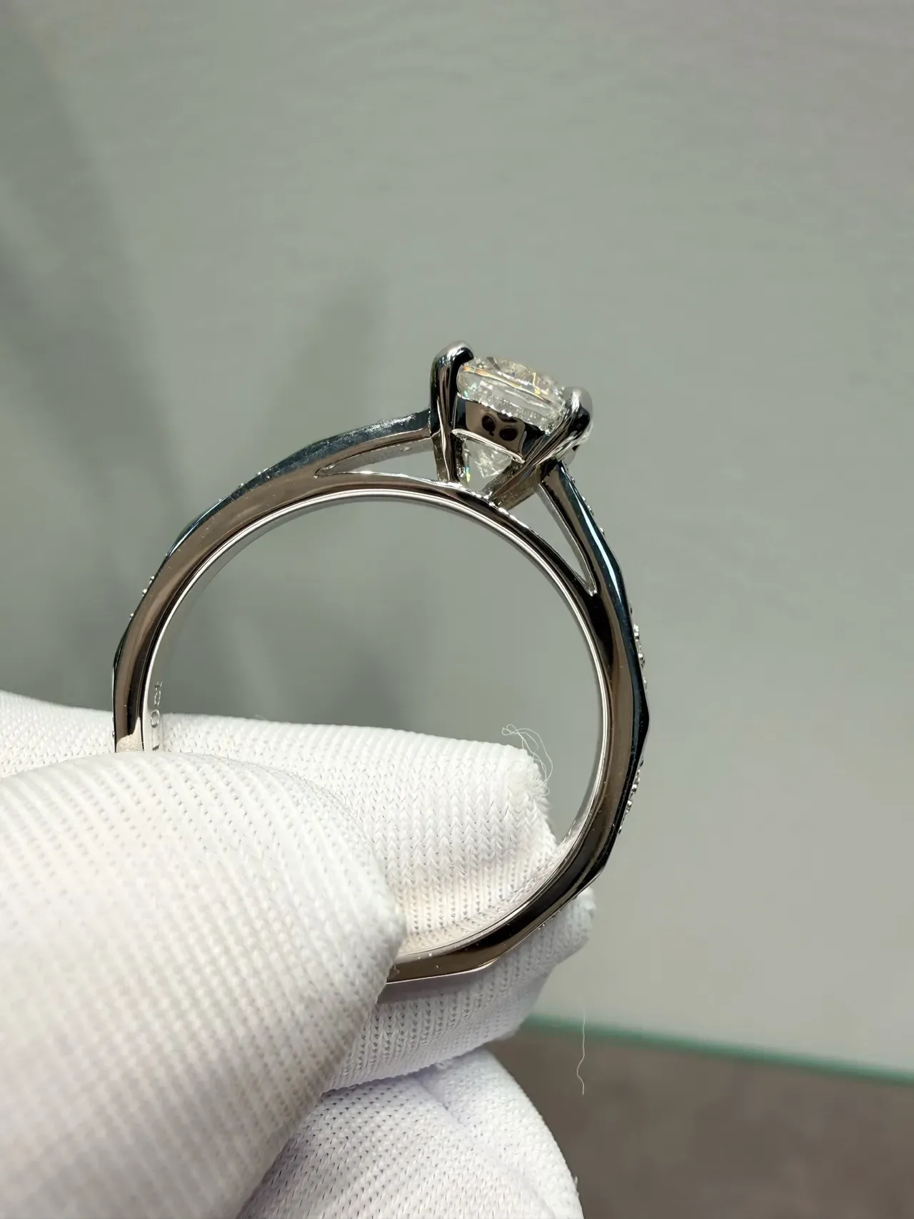 Solitaire Four-Prong Setting Split Shank Pavé Ring 3