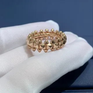 Spiked Stud Double-Row Polished Rose Gold Ring