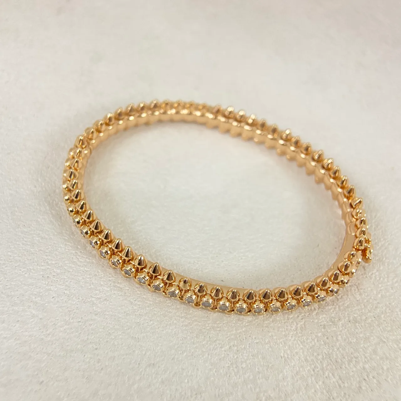 Spiked Stud Pavé Crystal Multi-Row Bangle Bracelets 3