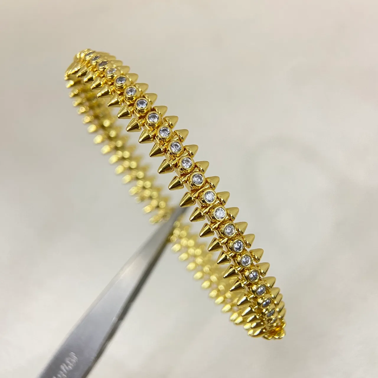 Spiked Stud Pavé Crystal Multi-Row Bangle Bracelets 8