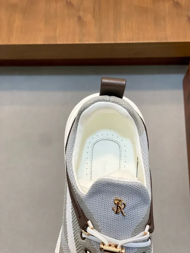 Stefano Ricci Gray and Brown Mesh Leather Lifestyle Sneakers 7