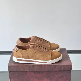 Stefano Ricci tênis lifestyle de camurça tan