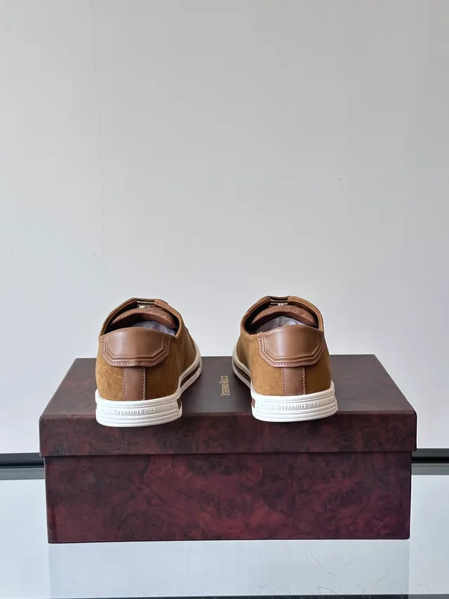 Stefano Ricci Tan Suede Lifestyle Sneakers 3