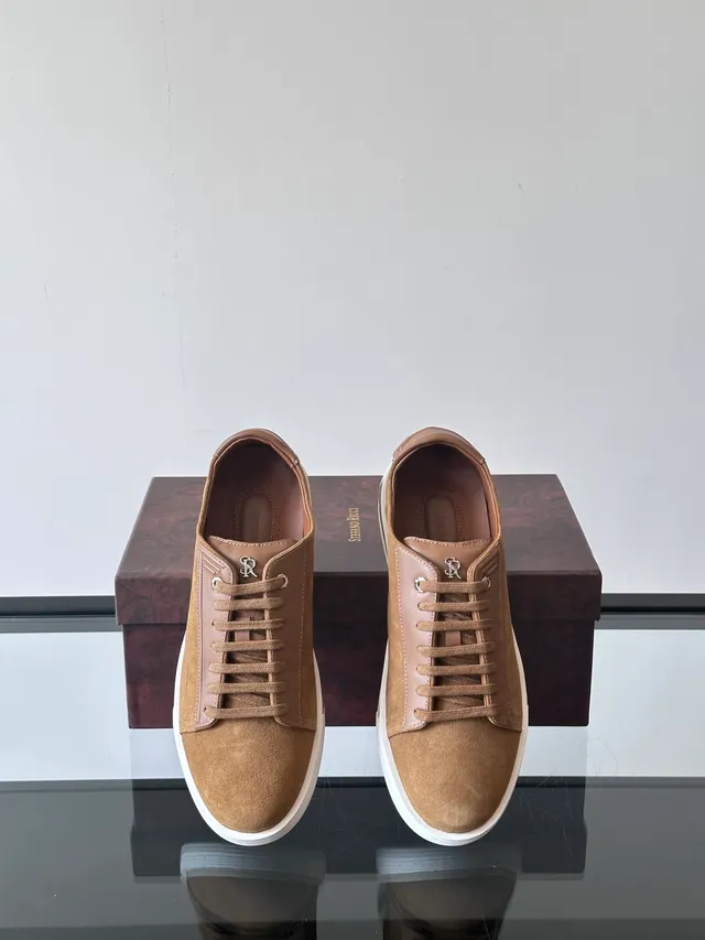 Stefano Ricci Tan Suede Lifestyle Sneakers 4